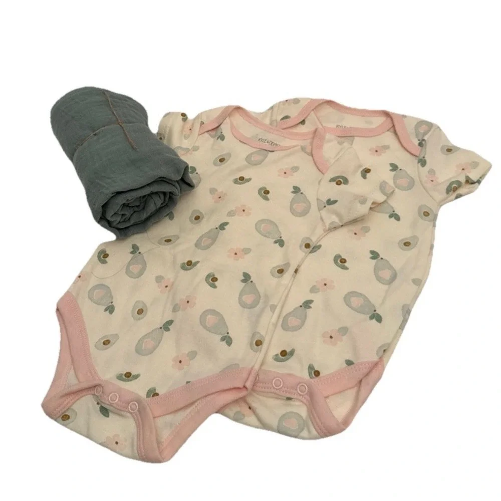 New Avocado Baby Girl Shower Newborn Box, Infant Present Clothes, Lovey, Blanket
